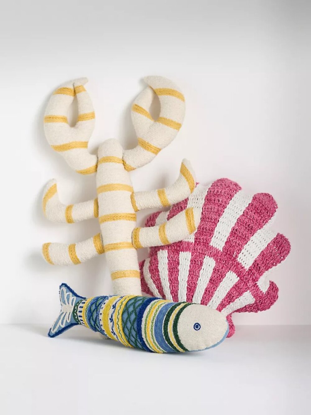 Anthropologie Sea Icon Crochet Lobster Pillow